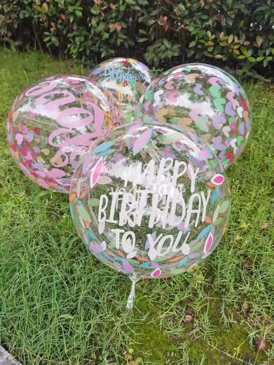 50 sets of 10-inch, 18-inch and 24-inch transparent bubble balls for ground promotion, decorated with balloons, rose bouquets and balloon prints detail image 6