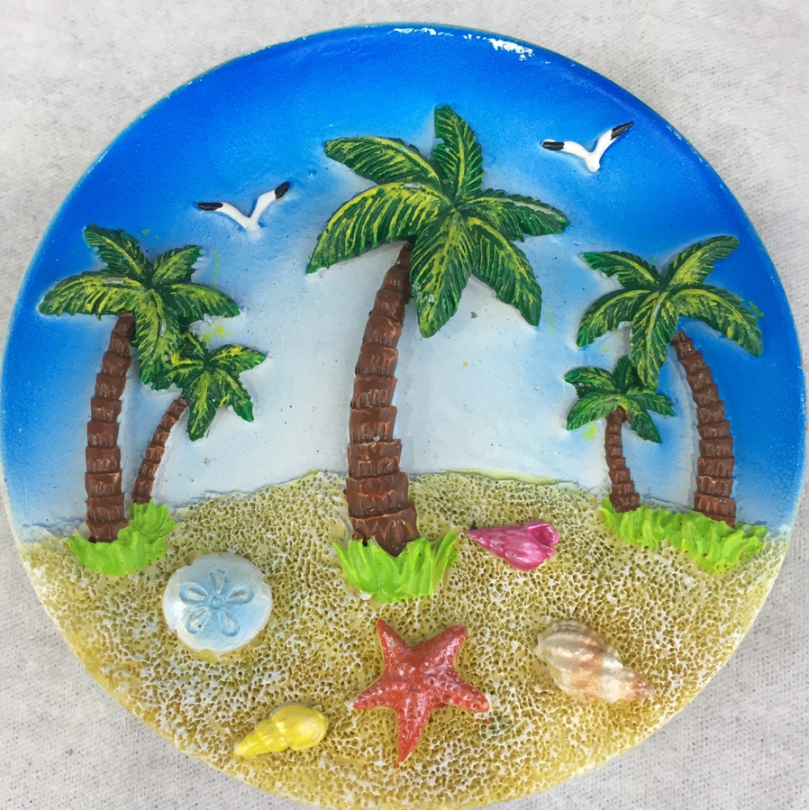 Beach Scenery Fridge Magnet ins Magnetic Sticker, Personalized and creative Ocean fridge Magnet 0732 Against the wind