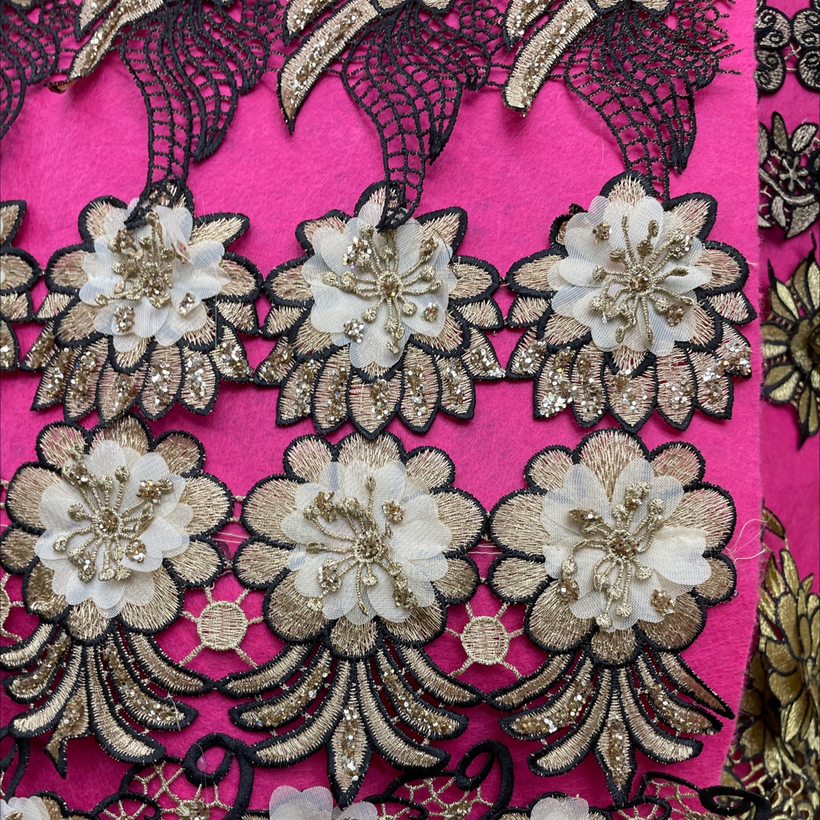 Water-Soluble Embroidery With Glitter Lace details Picture