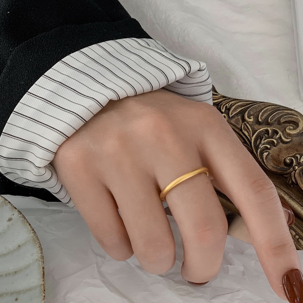Do not fade sargent gold ancient fine vegan ring gold female light luxury niche ring index finger personality fashion simple