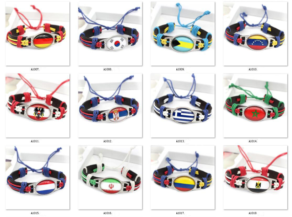 FLY286  32个美国NFL橄榄球队 牛皮编织伞绳求生手链 手镯 手环 bracelet白底实物图