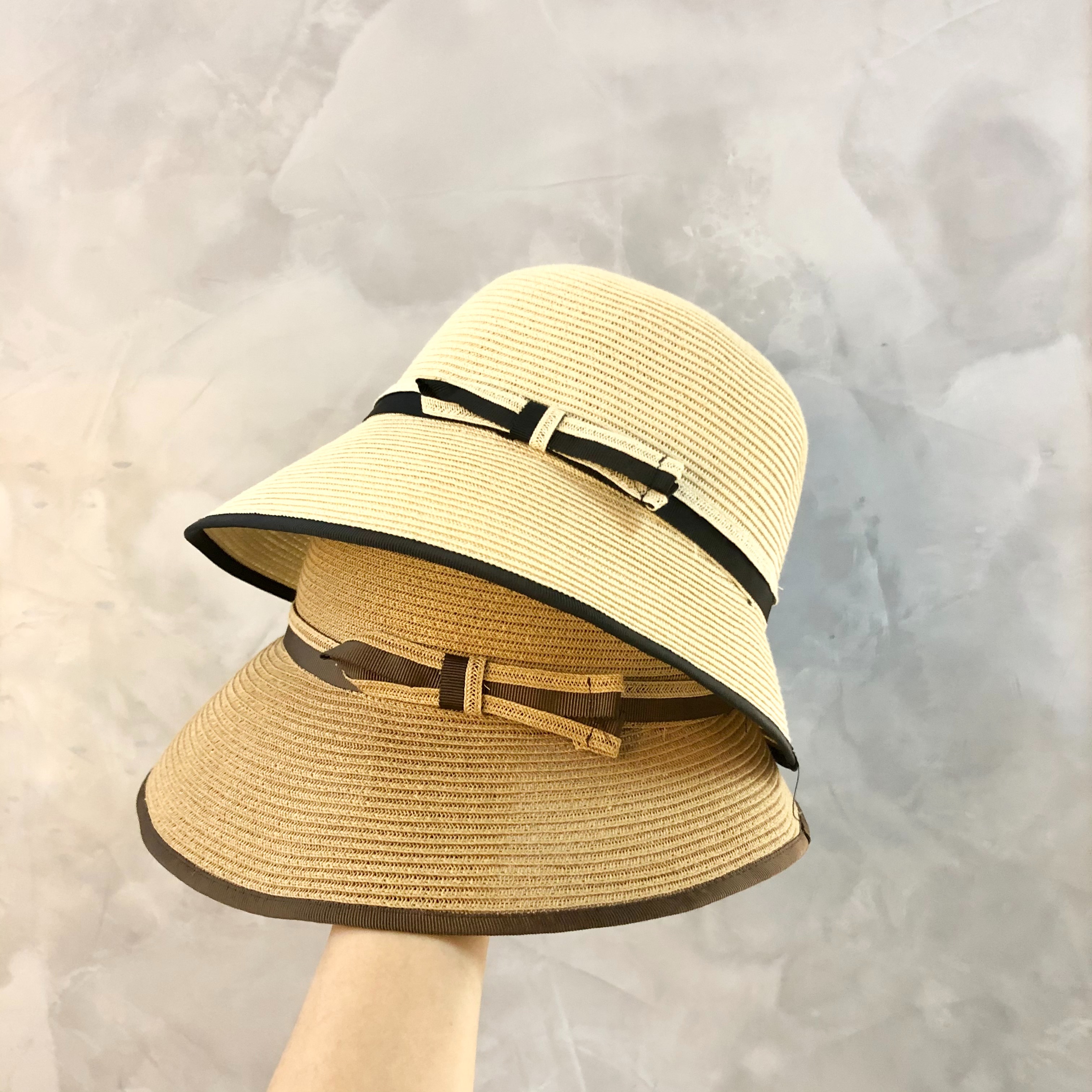KK HAT 宽阔帽业日本细辫编织帽女士折叠盆帽夏天渔夫帽子草帽女出游防晒遮阳帽潮