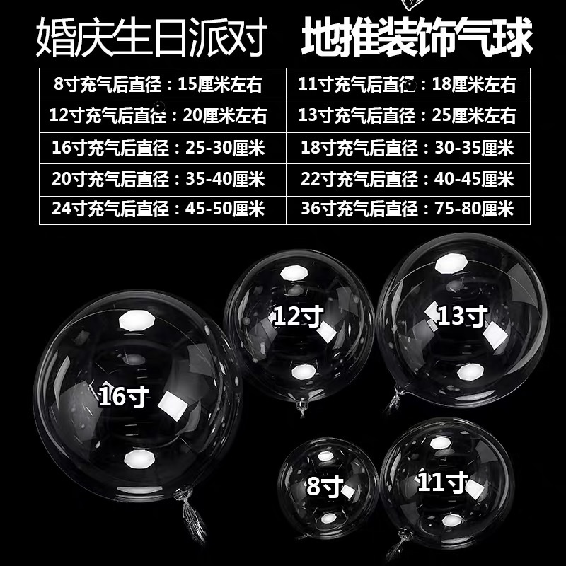 50 sets of popular transparent bounball balls, 10 inches, 18 inches, 24 inches, ground promotion color light balloons, rose bouquet balloons, 002 bounball balls, ball skins detail image 10