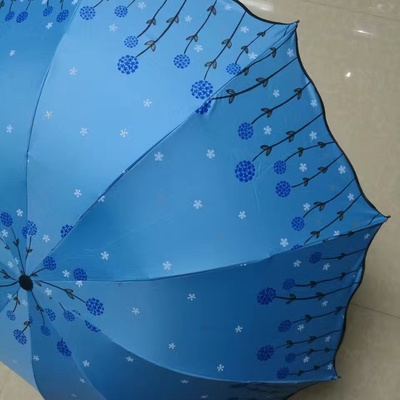 H717三折伞商务伞黑胶遮阳伞晴雨伞...