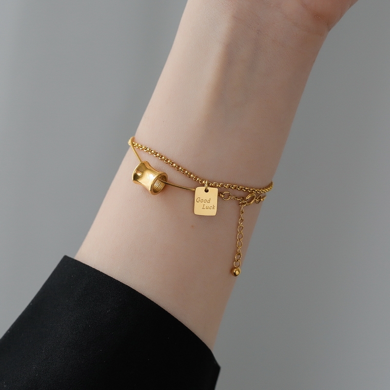 Golden retro square brand sports bracelet female summer minority senior bestie