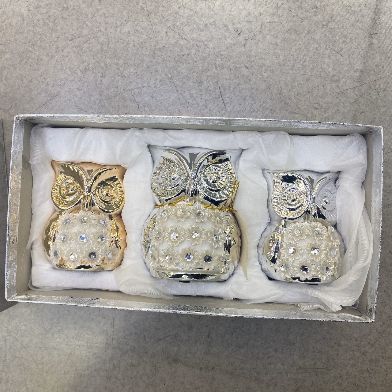 动物摆设 陶瓷猫头鹰摆件 日式田园风家居工艺饰 银色摆件金堡花瓶工厂