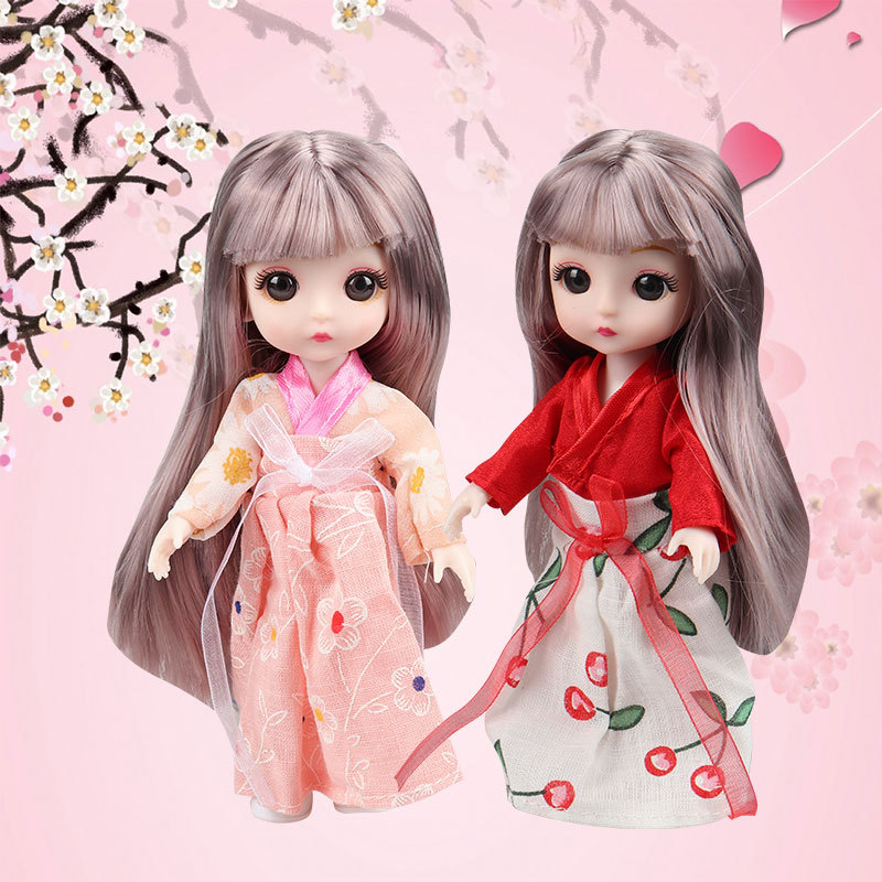 Cross-border 16 cm simulation mini doll Little Princess Bababa Pyi Girl figurine gift box toy set Specification image