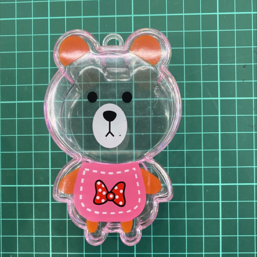 Square box small printed bear available from stock