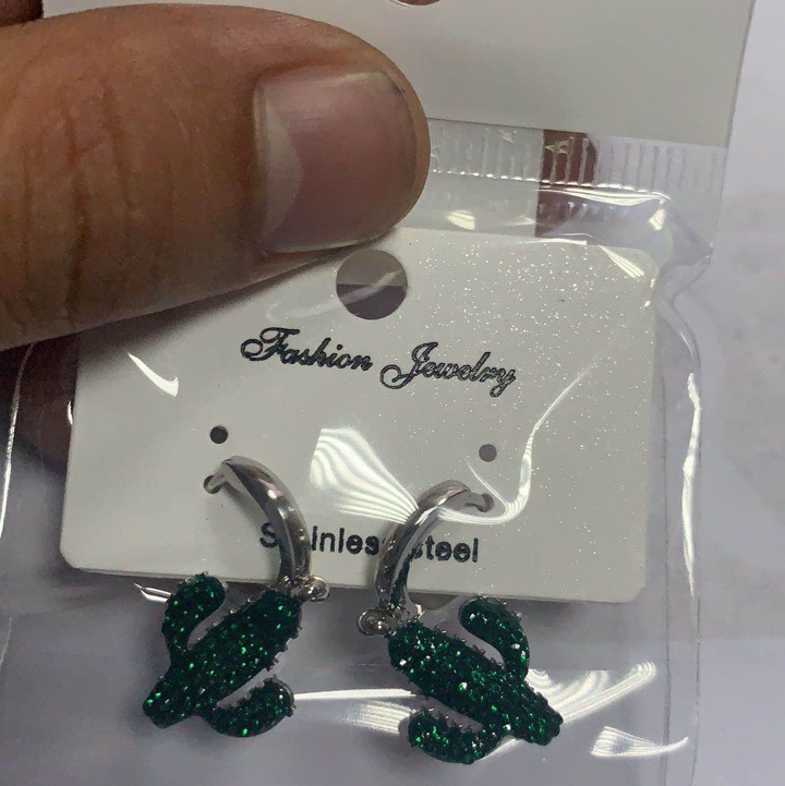 Cactus stone buckle earrings, earring source manufacturers fast hand live Tiktok preferred