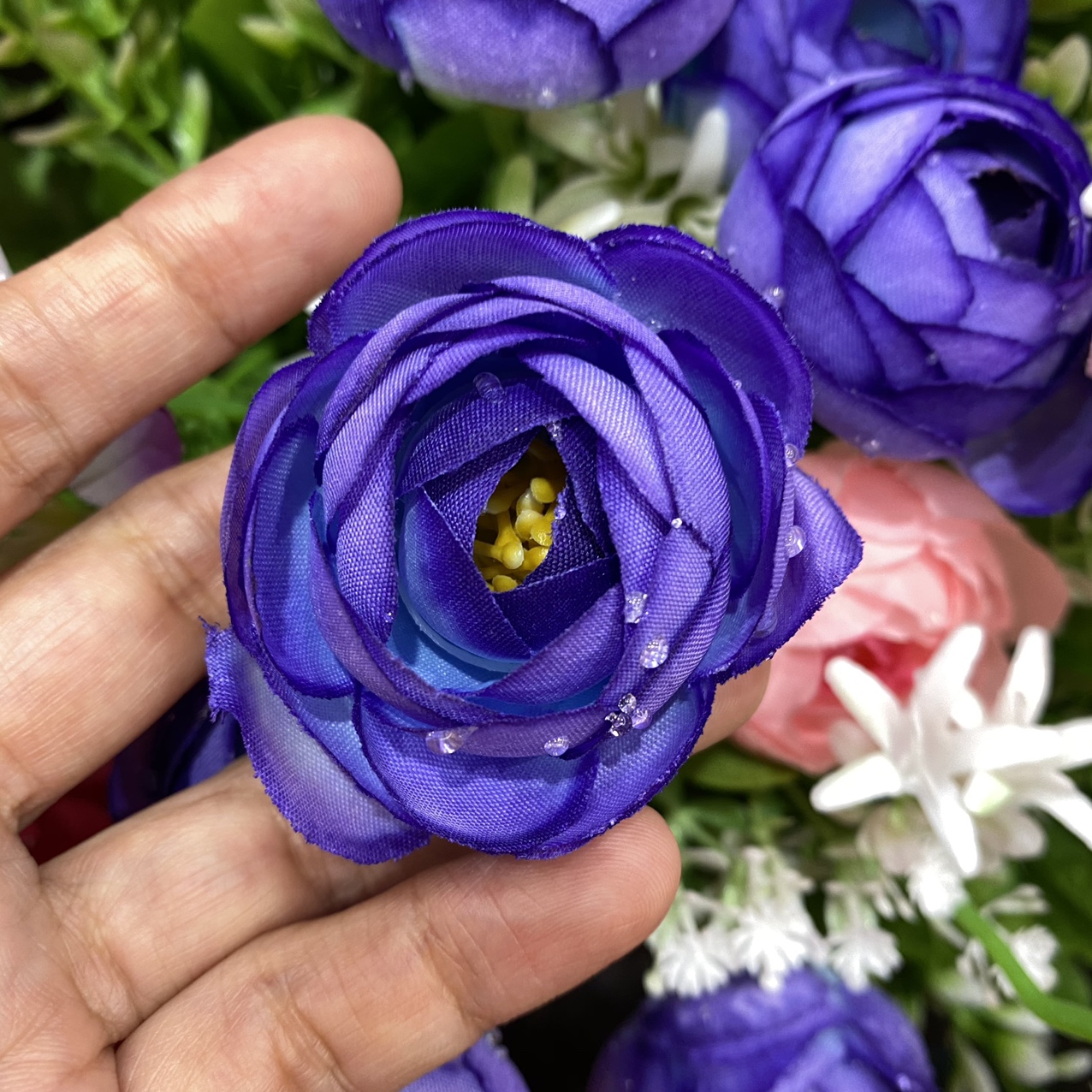 花心山茶花雪青色