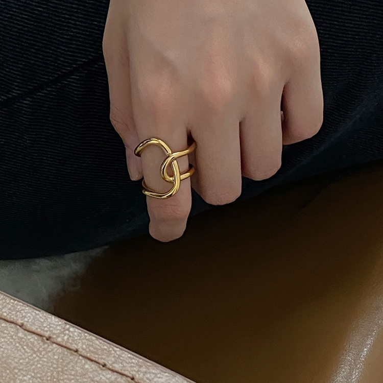 Yuzhu -021 European and American Niche Design Metal Line Ring Unique Open index finger Ring bracelet