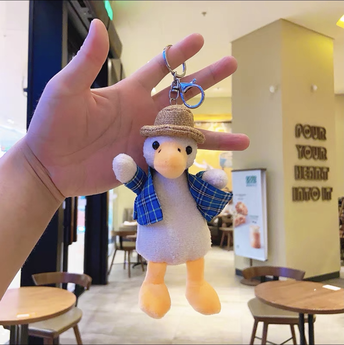 Cute plush net red schoolbag hanging decoration doll bag decoration back car key female couple pendant 10