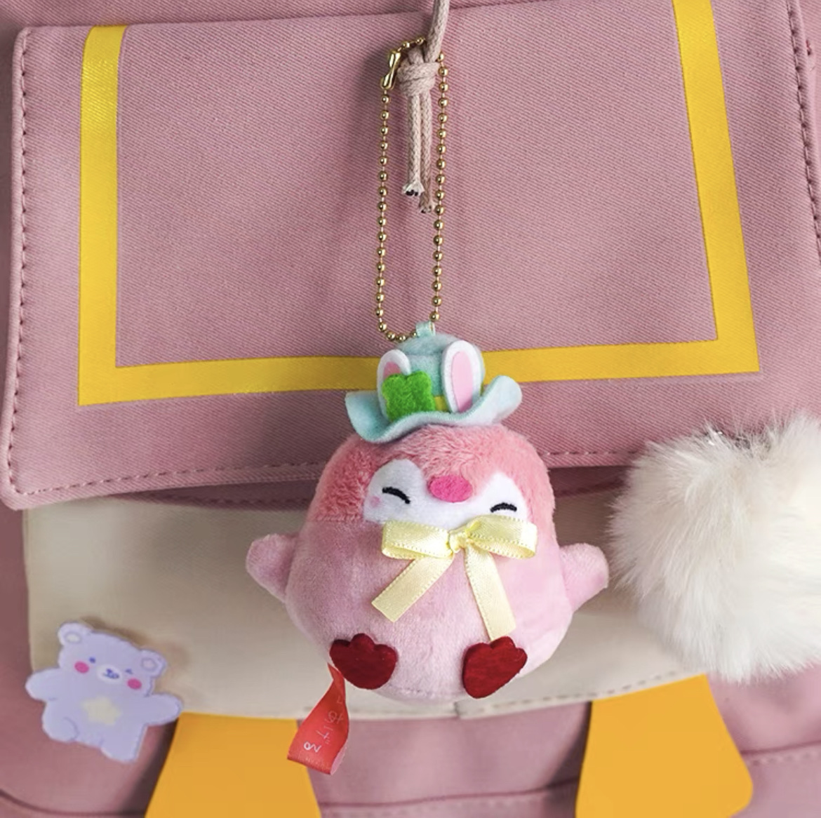 Positive energy shrimp and penguin bag pendant, plush toy, good luck schoolbag pendant, cute keychain, Japanese doll 91 detail image 1