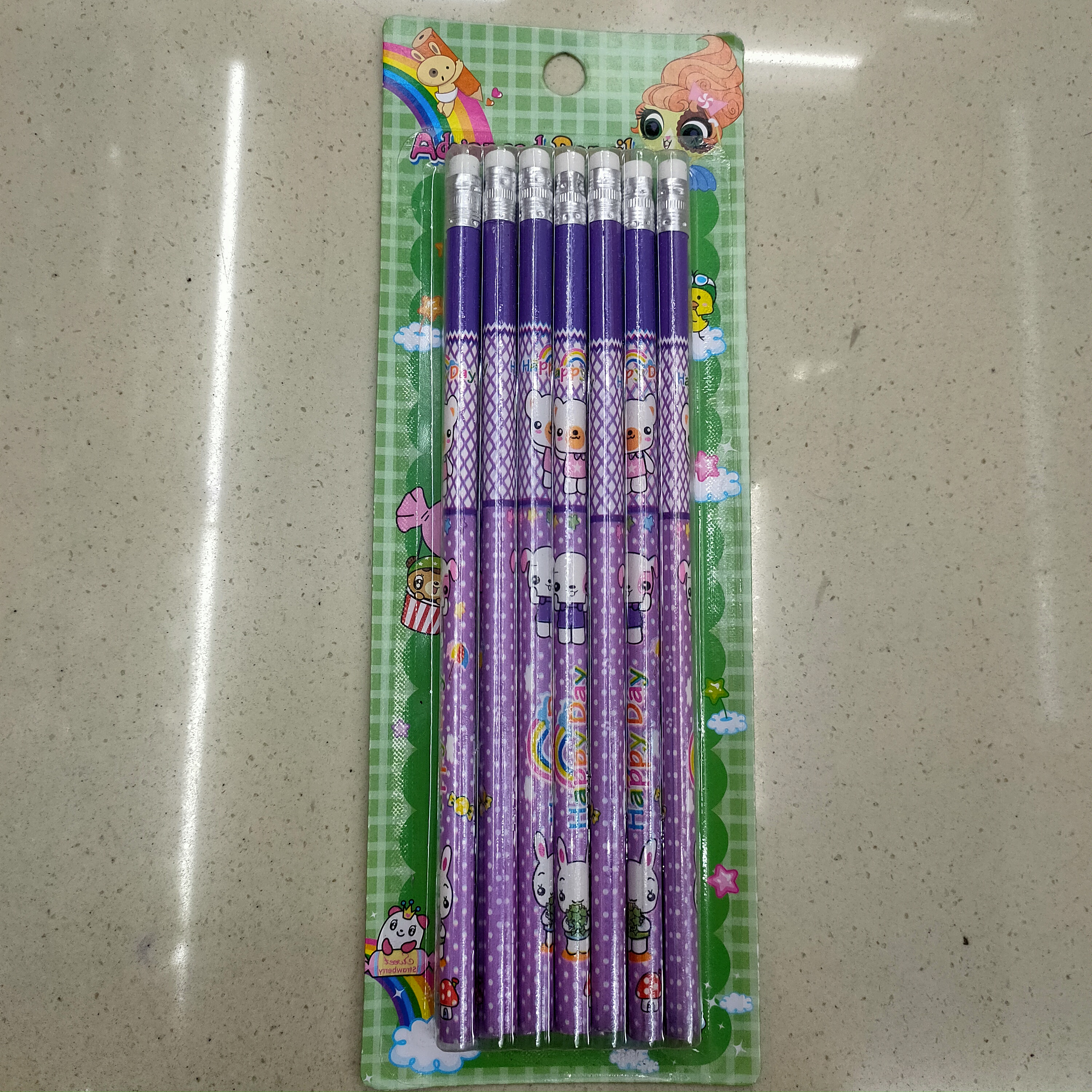 14pcs cartoon patrón lápiz succión tarjeta