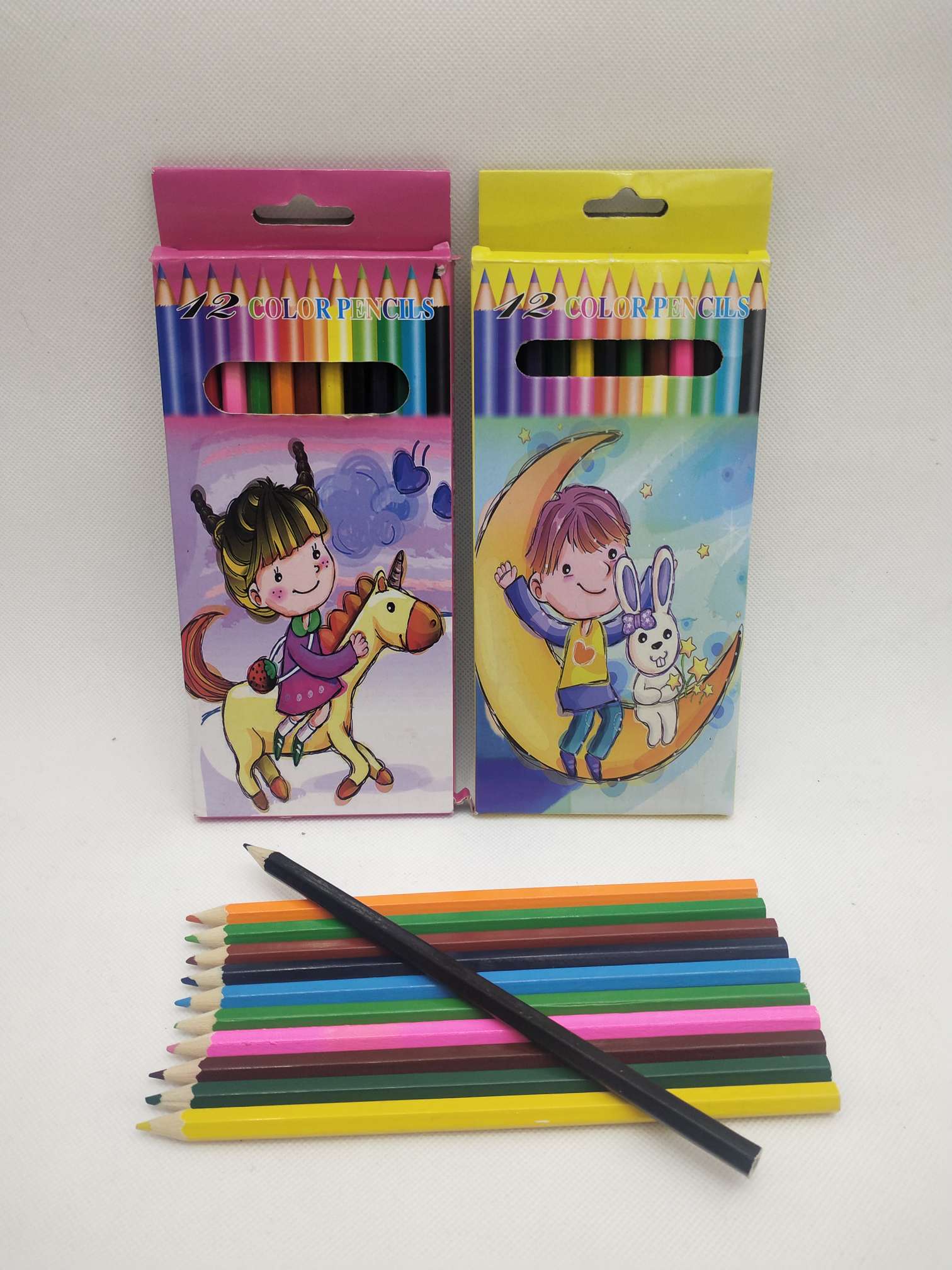 12色儿童彩铅绘画铅笔详情图2