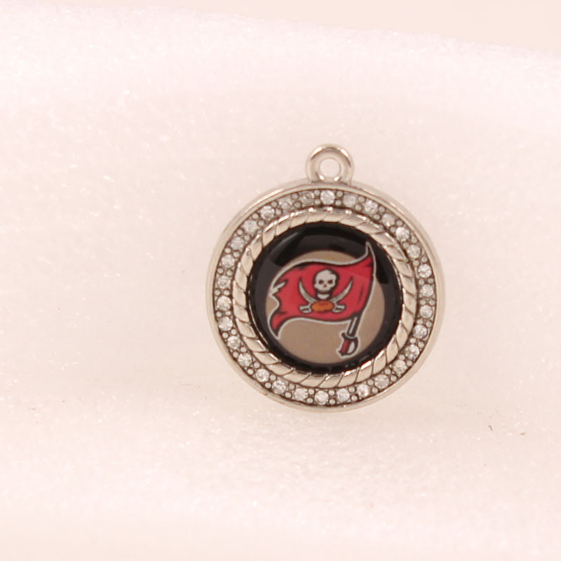 FLY412 欧美爆款镶钻吊坠 NFL charms 橄榄球队手项链小挂件DIY饰品配件