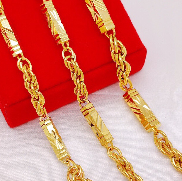 Hexagonal Buddha beads and twist necklace,