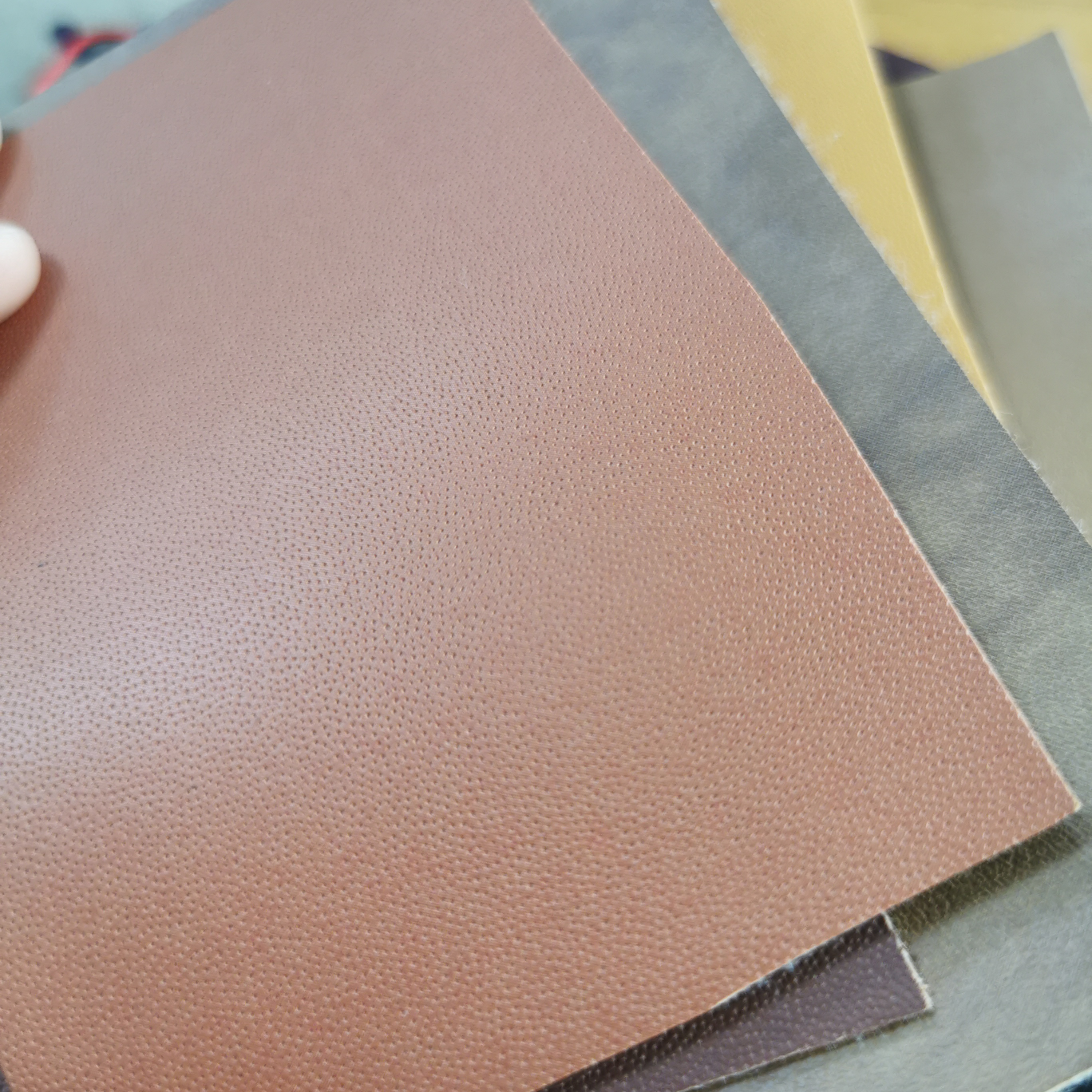 Space leather pinhole pressed modified leather trademark leather