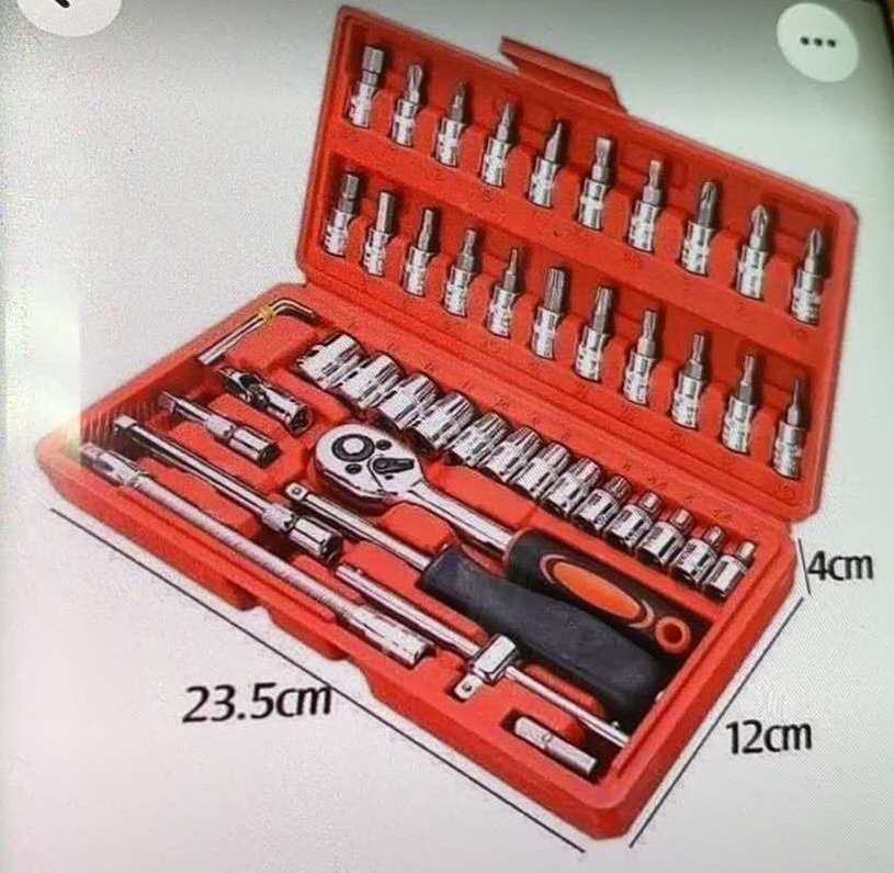 46pc套筒组合工具汽保汽修工具46件套批头组套五金工具产品图