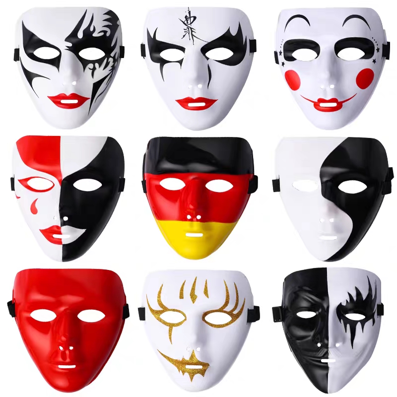 New painted full face masque dancer Square dance Tiktok Mask cos party performance ghost walk street dance mask men and women 25