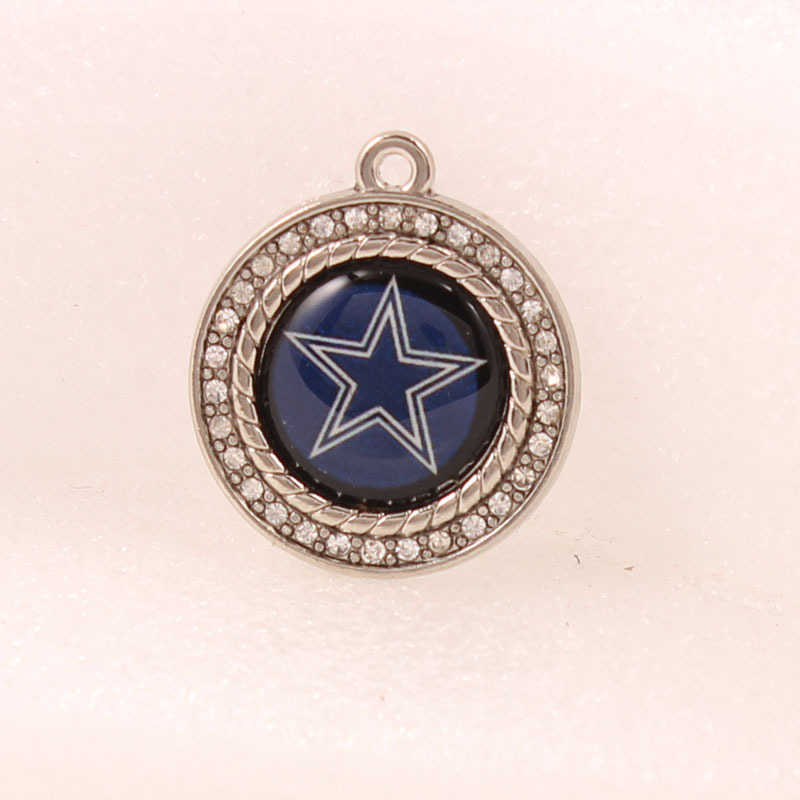 FLY413  欧美爆款镶钻吊坠 NFL charms 橄榄球队手项链小挂件DIY饰品配件