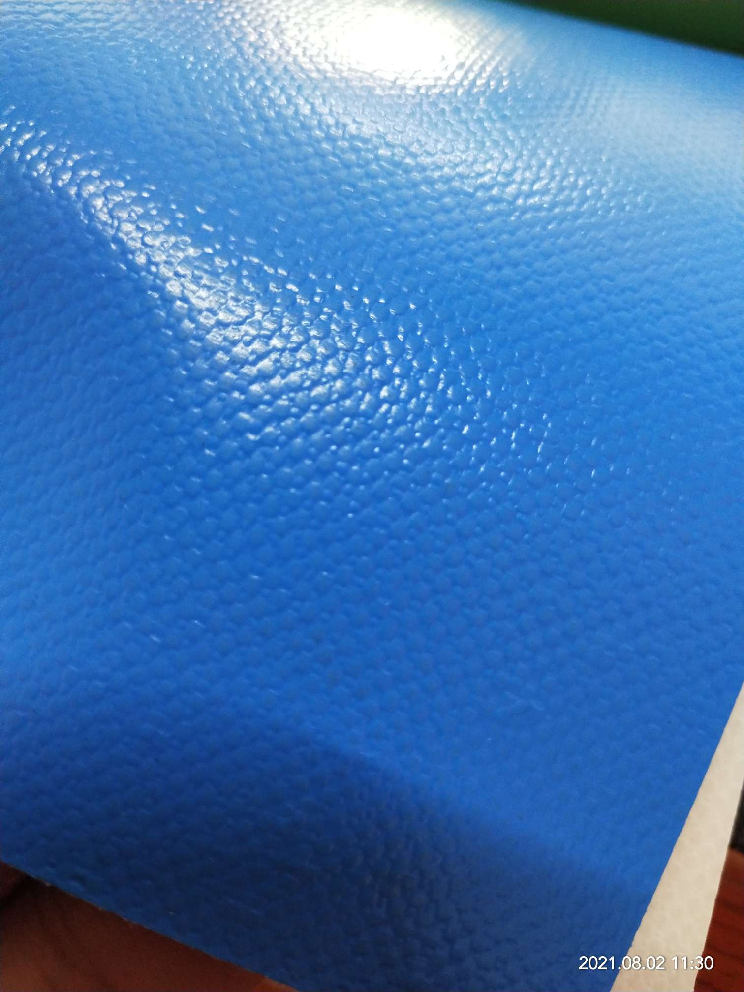 Alta calidad brillante azul claro PVC clip tela de malla tela de equipaje todo tipo de alfombras de gimnasia todo tipo de bolsas tejido especial detail image 5