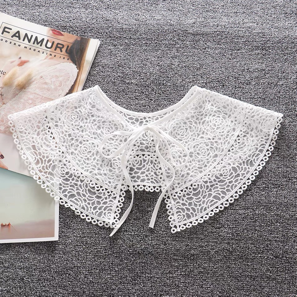 Collar Accessories 2021 Summer Embroidered shawl with fake collar dress for women with floral doll collar dress 46