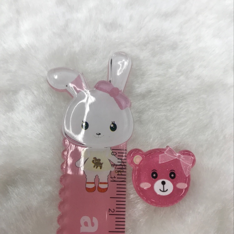 ins Cute Girl Animal Series Pink bear factory direct sales big discount Butterfly Bud jewelry accessories Specification image
