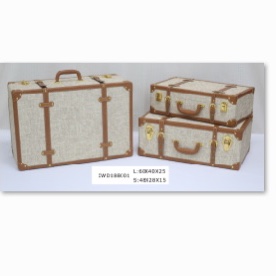 Wooden European-Style Vintage Suitcase Prop Clothes Storage Box Tidy Storage Wooden Box Vintage Leather Suitcase Suitcase