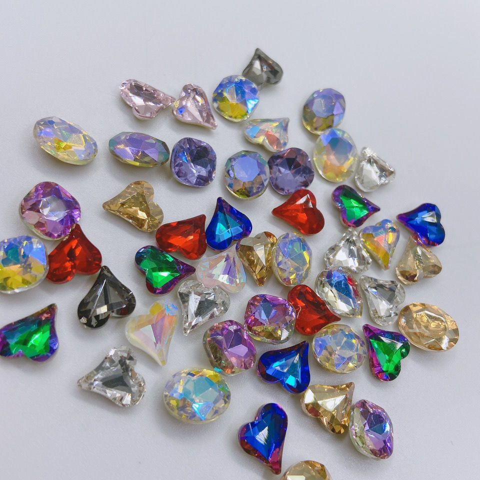 Nail jewelry shaped diamond flat mixed net celebrity AB color Champagne super flash diamond Japanese nail jewelry 125 thumbnail