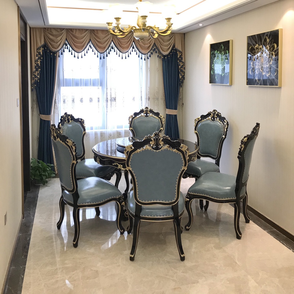 European-style round table and dining chairs, Simmons whole-house customization