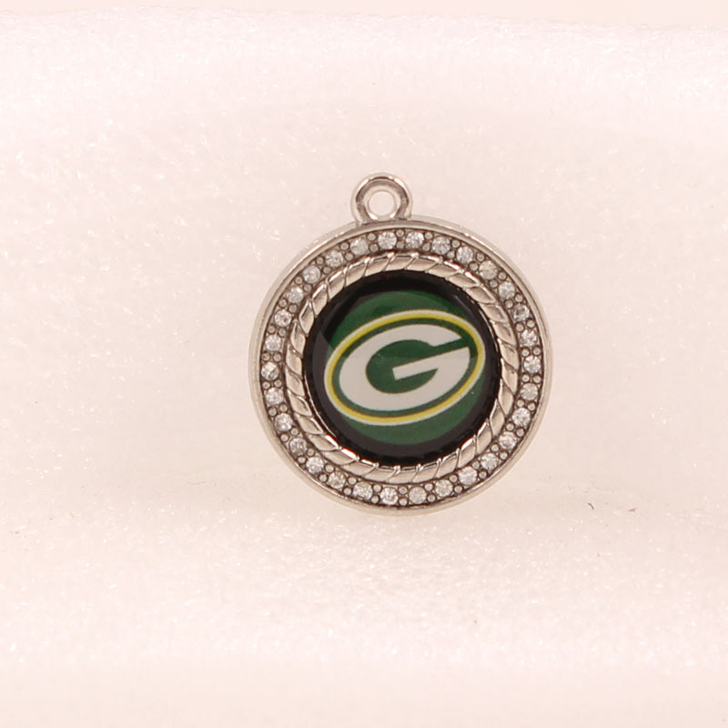FLY408  欧美爆款镶钻吊坠 NFL charms 橄榄球队手项链小挂件DIY饰品配件