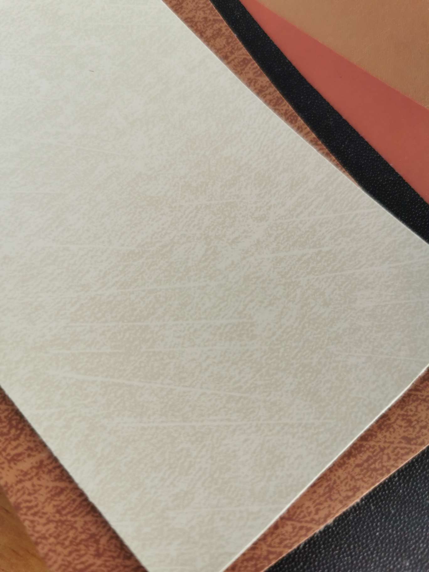 Space leather beige two-tone embossed trademark leather detail image 4
