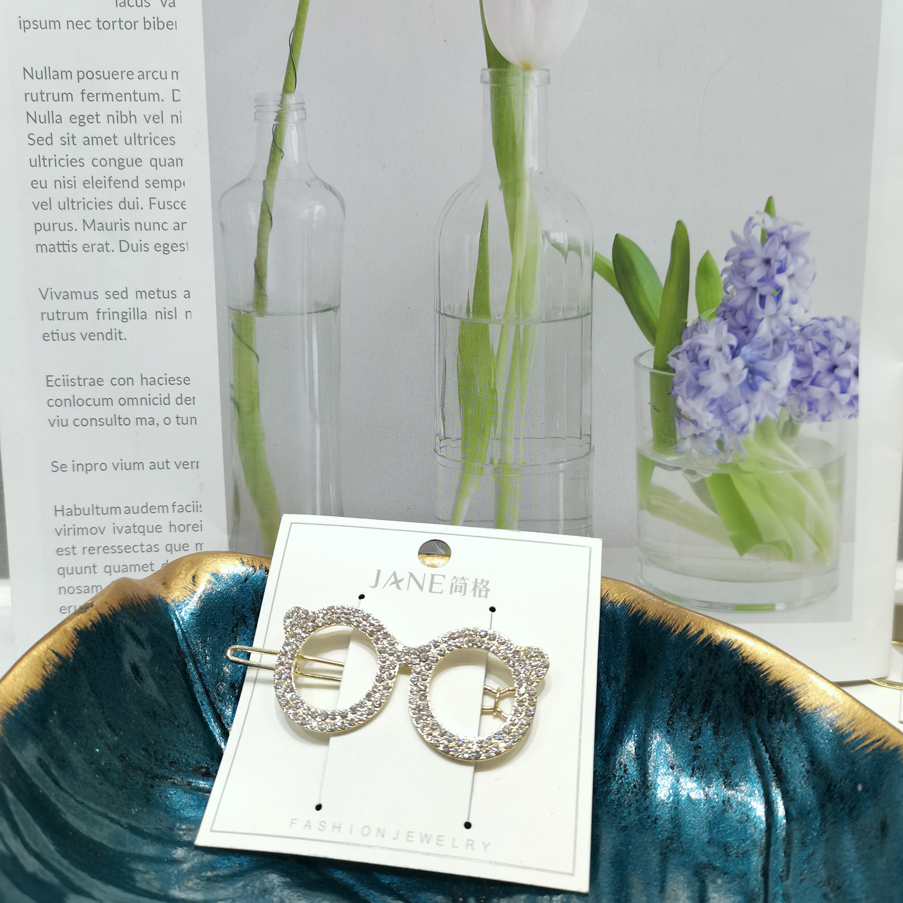 韩国日系小清新ins风
潮流时尚百搭眼镜框水钻青蛙夹