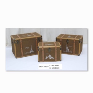 Vintage suitcase Household storage storage box Old fashioned leather suitcase British style window decoration props wooden box packing creative box thumbnail