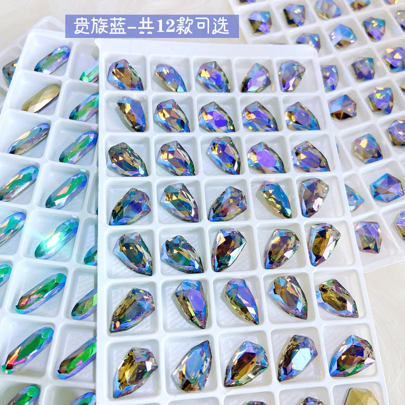 Nail jewelry shaped diamond flat mixed net red AB color Champagne super flash diamond Japanese nail jewelry 102 thumbnail