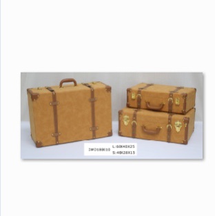 Wooden European-style vintage suitcase Prop Clothing storage box Tidy storage box Wooden box vintage leather suitcase suitcase
