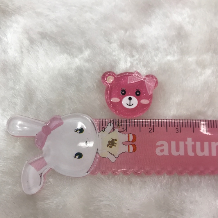 ins Cute Girl Animal Series Pink bear factory direct sales big discount Butterfly Bud jewelry accessories details Picture
