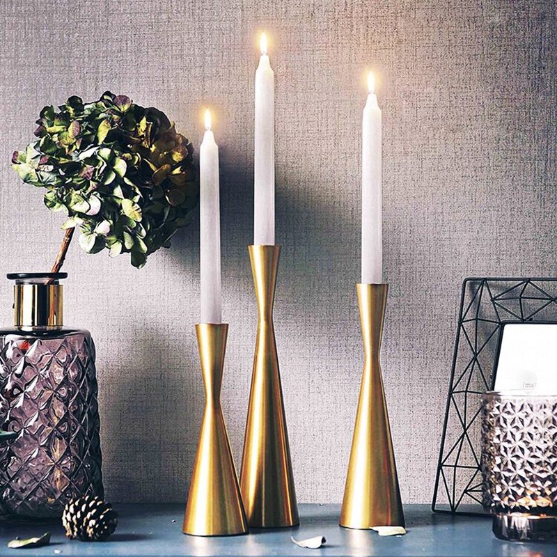 北欧浪漫烛台摆件客厅餐桌欧式奢华高档铁艺蜡烛装饰烛光晚餐道具图