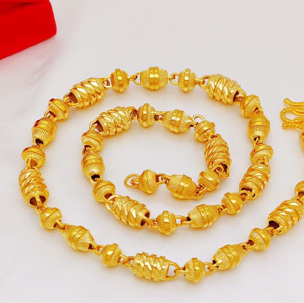 Cylinder car flower sand face necklace for men