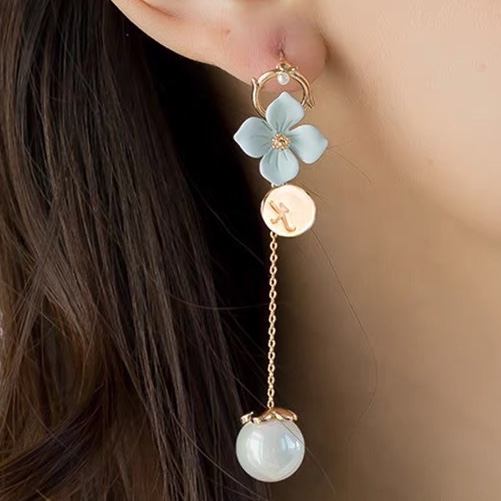 Spray painted chain bead earrings