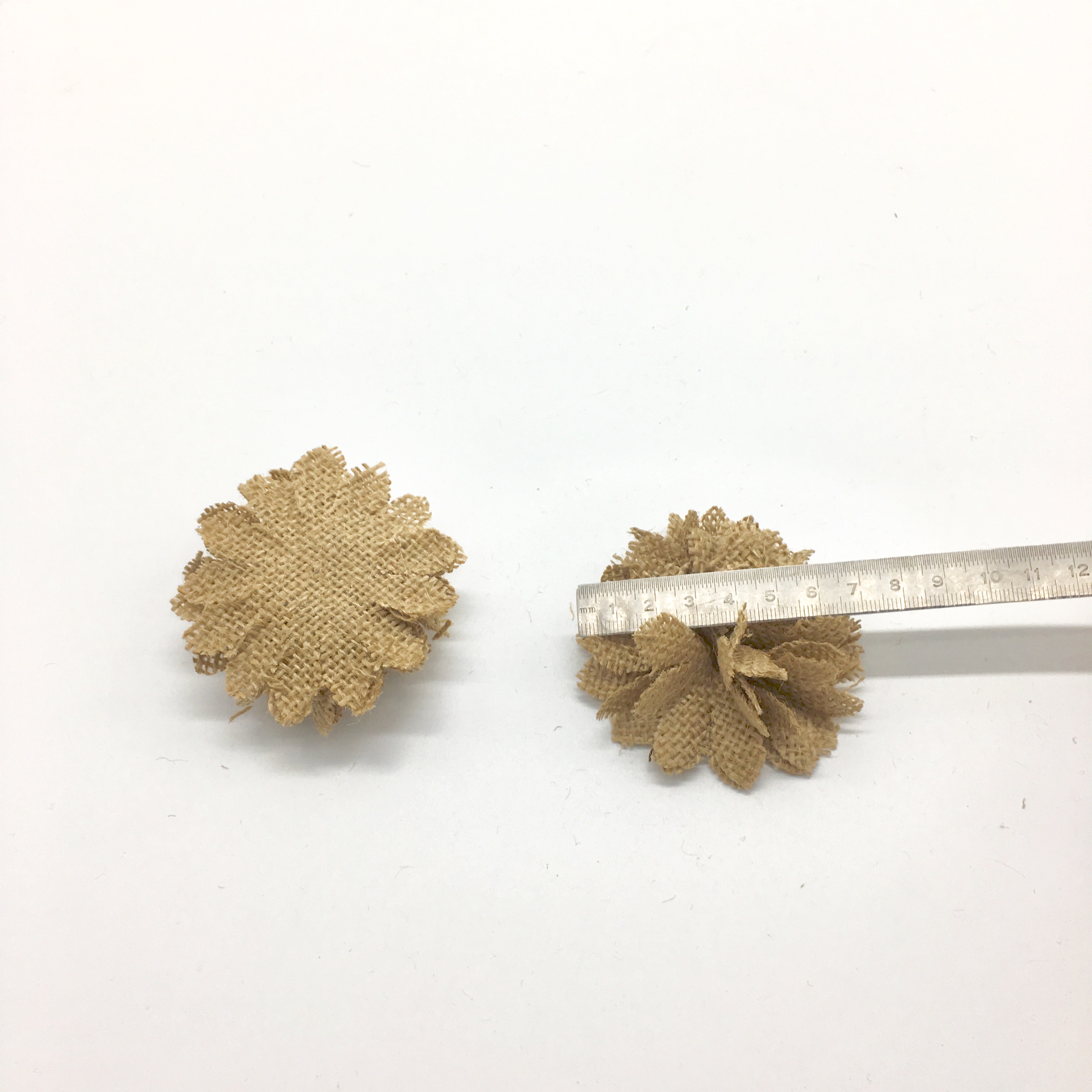 麻布花装饰花帽子花手工花花搭配鞋麻布花麻花白底实物图