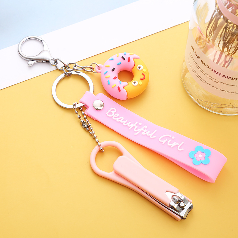 创新指甲刀时尚新品个性甜甜圈钥匙扣挂件配饰汽车钥匙扣挂饰厂家 3产品图
