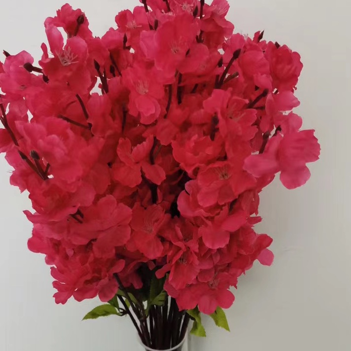 Sihan Flower Industry, peach blossom red fabric flowers, decorative flowers, artificial plastic flowers, artificial flowers, single living room decorative flowers, dried flowers, table top ornaments, anti-flower art decorations