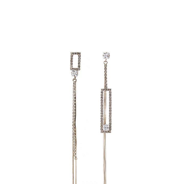 Chain claw square chain earrings