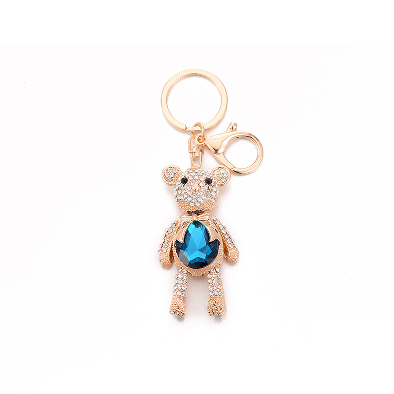 Teddy bear crystal keychains, rhinestone ornaments and car pendants are popular in South Korea Item Picture