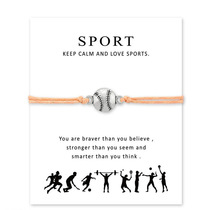 FLY391 Baseball SPORT Blessing Card bracelet wish Bracelet Custom couple bracelet