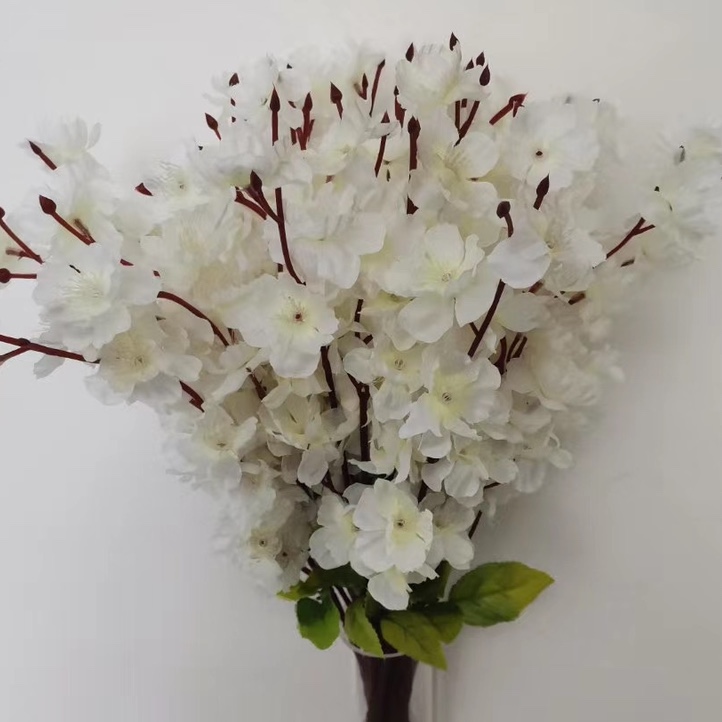 Sihan Flower Industry, white peach blossom decorative flowers, artificial plastic flowers, artificial flowers, single living room decorative flowers, dried flowers, table top ornaments, anti-flower art decorations