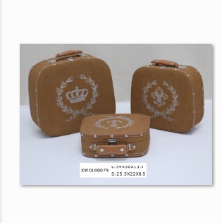 European vintage style suitcase storage box Storage wooden box vintage photography props clothes leather box to make old organizer