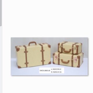 PU Wooden European-style vintage suitcase Prop Clothes storage box Tidy storage Wooden box Vintage leather suitcase suitcase